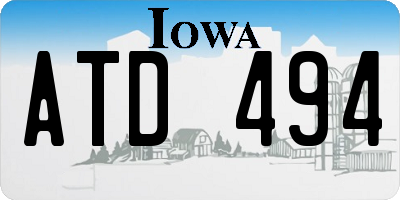 IA license plate ATD494