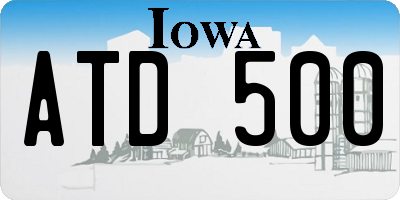 IA license plate ATD500