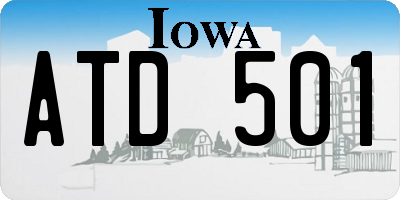 IA license plate ATD501