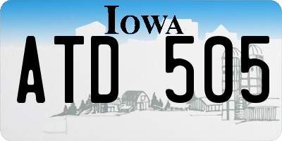 IA license plate ATD505