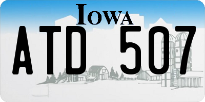 IA license plate ATD507