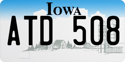 IA license plate ATD508