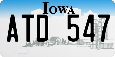 IA license plate ATD547