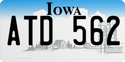 IA license plate ATD562