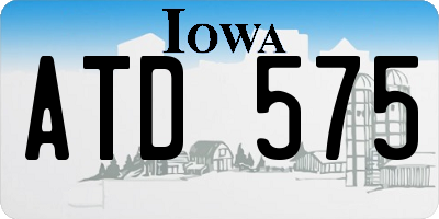 IA license plate ATD575