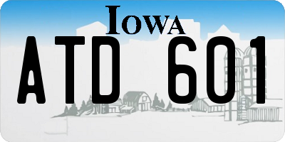 IA license plate ATD601