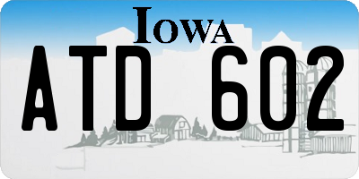 IA license plate ATD602