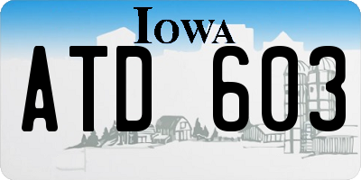 IA license plate ATD603