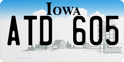 IA license plate ATD605