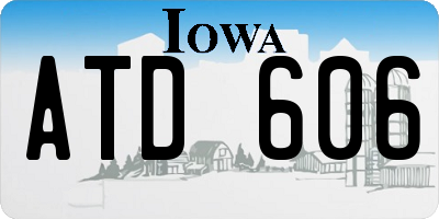 IA license plate ATD606