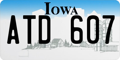 IA license plate ATD607