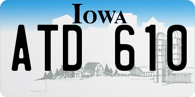 IA license plate ATD610