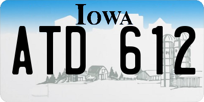 IA license plate ATD612
