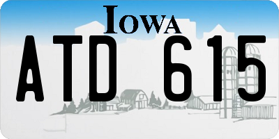 IA license plate ATD615