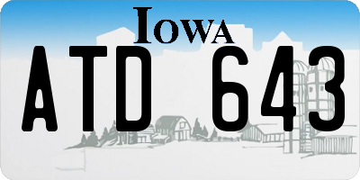 IA license plate ATD643