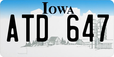 IA license plate ATD647