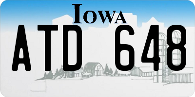 IA license plate ATD648