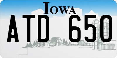 IA license plate ATD650