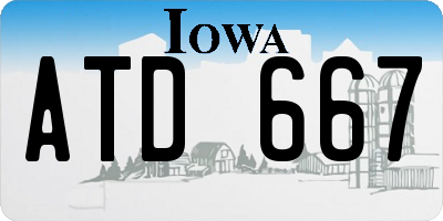 IA license plate ATD667