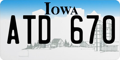 IA license plate ATD670