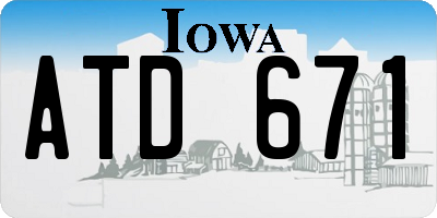 IA license plate ATD671