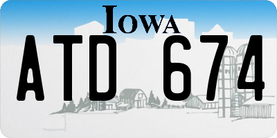 IA license plate ATD674