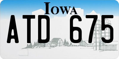 IA license plate ATD675