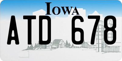 IA license plate ATD678