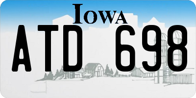 IA license plate ATD698
