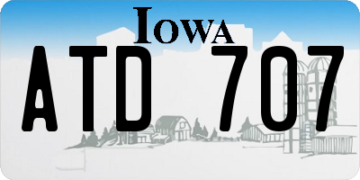IA license plate ATD707