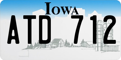 IA license plate ATD712