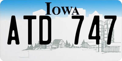 IA license plate ATD747