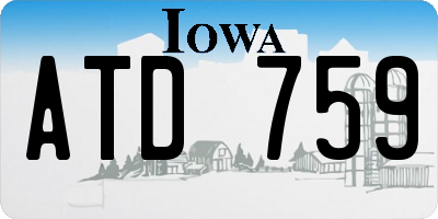 IA license plate ATD759