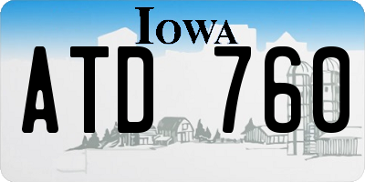 IA license plate ATD760