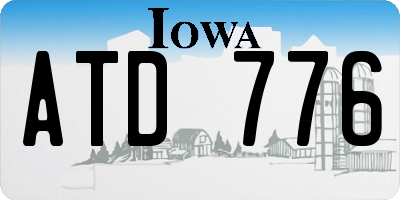 IA license plate ATD776