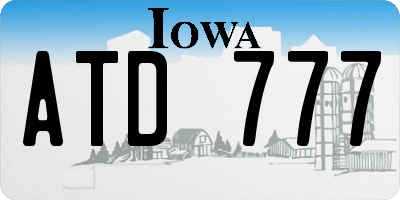 IA license plate ATD777