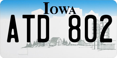 IA license plate ATD802