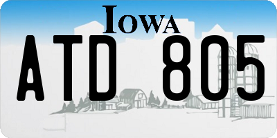 IA license plate ATD805