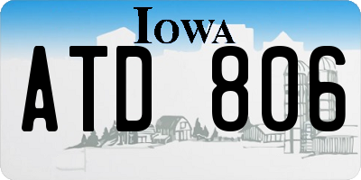 IA license plate ATD806