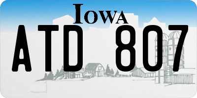 IA license plate ATD807