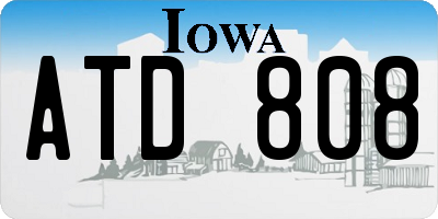 IA license plate ATD808