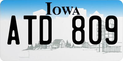 IA license plate ATD809