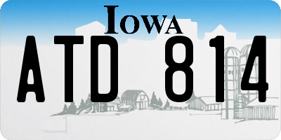 IA license plate ATD814