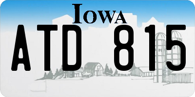 IA license plate ATD815