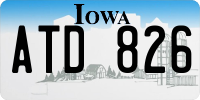IA license plate ATD826
