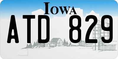 IA license plate ATD829