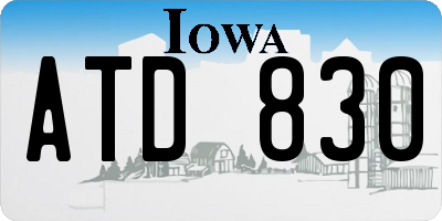 IA license plate ATD830