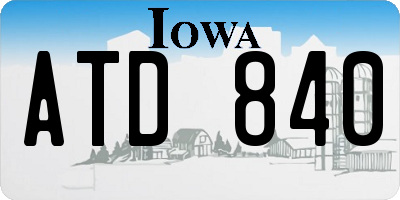 IA license plate ATD840