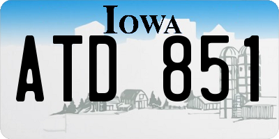 IA license plate ATD851