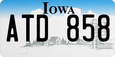IA license plate ATD858